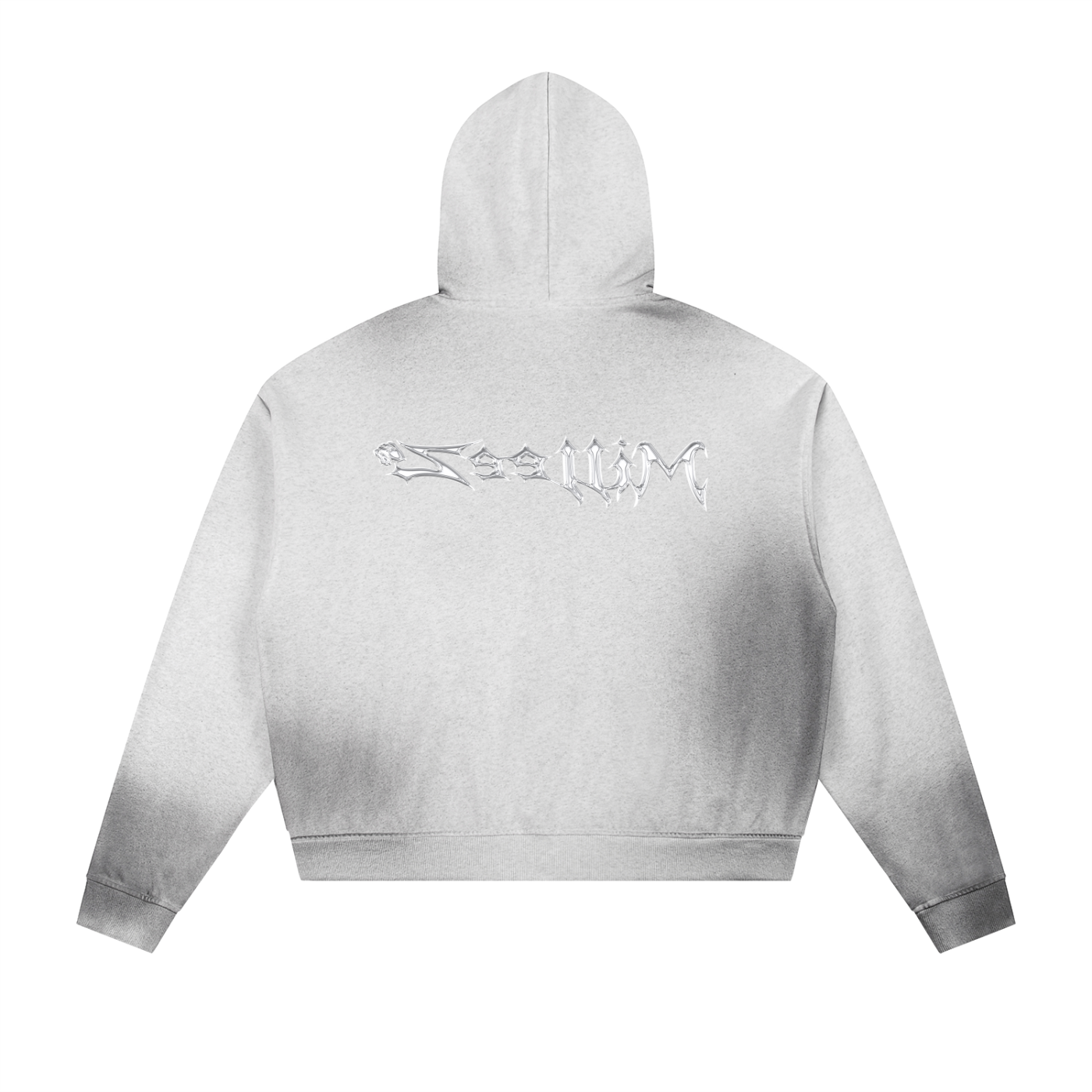 Sun Fade Frayed Raw Edge Fleece Zip Hoodie