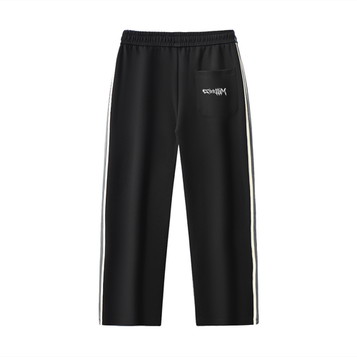Contrast Side-Stripe Straight-Leg  Pants