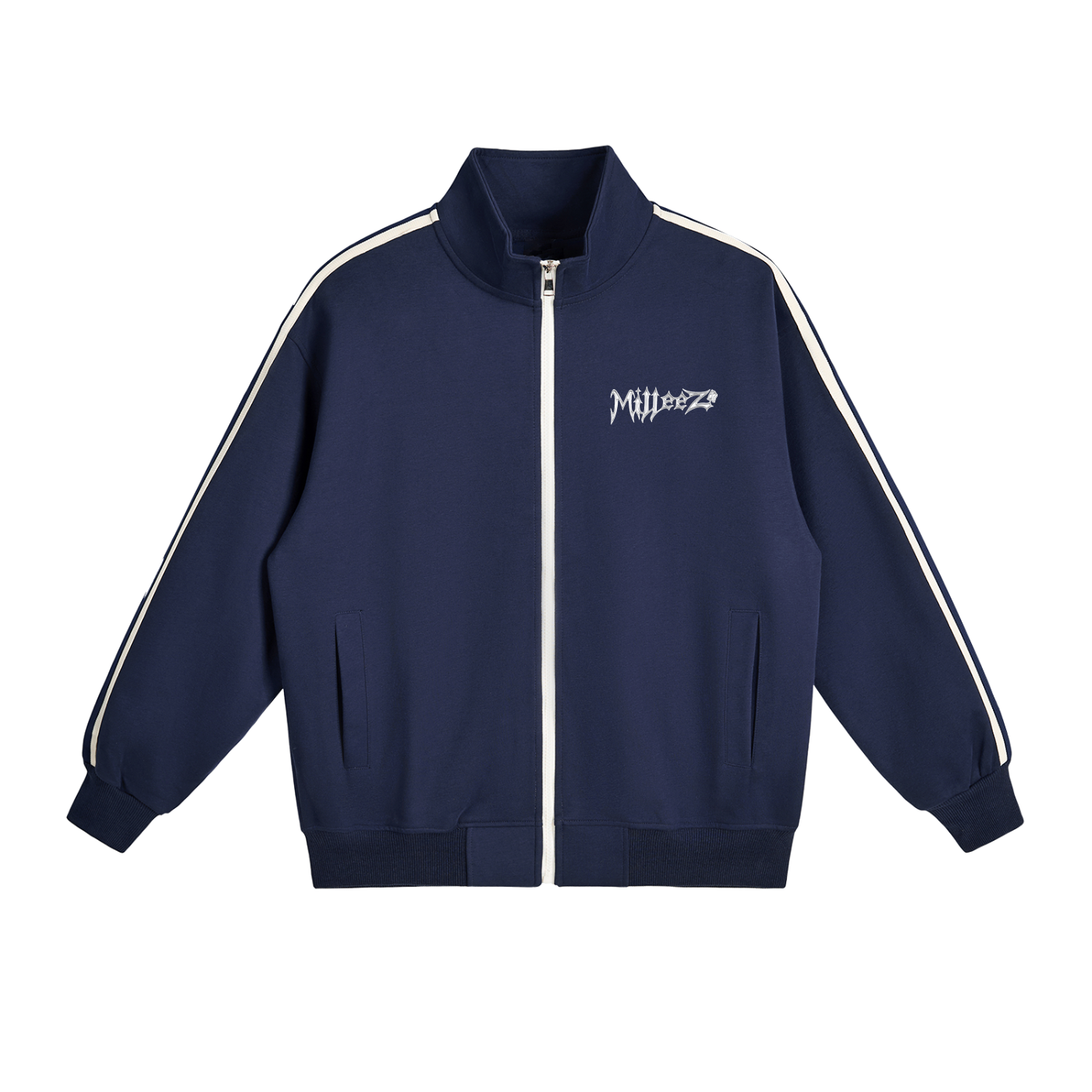 Contrast Side-Stripe Stand Collar  Jacket