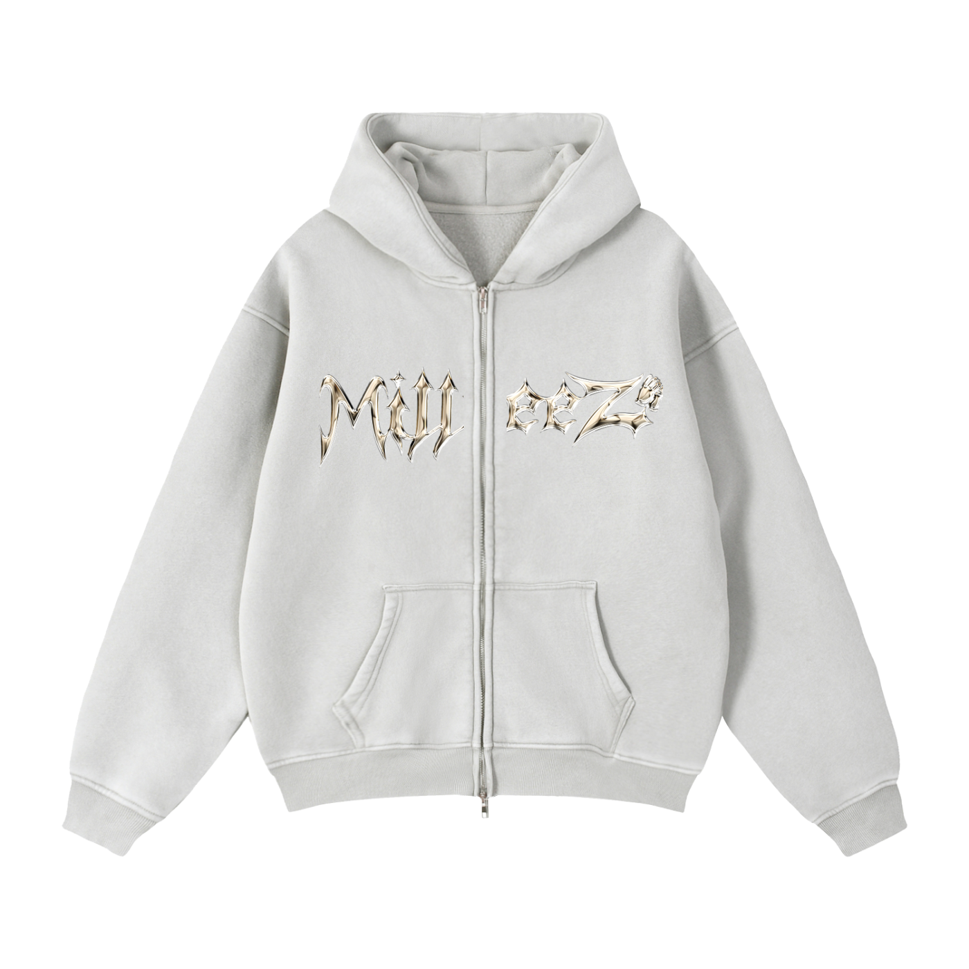 Zip-Through Boxy Fleece Hoodie