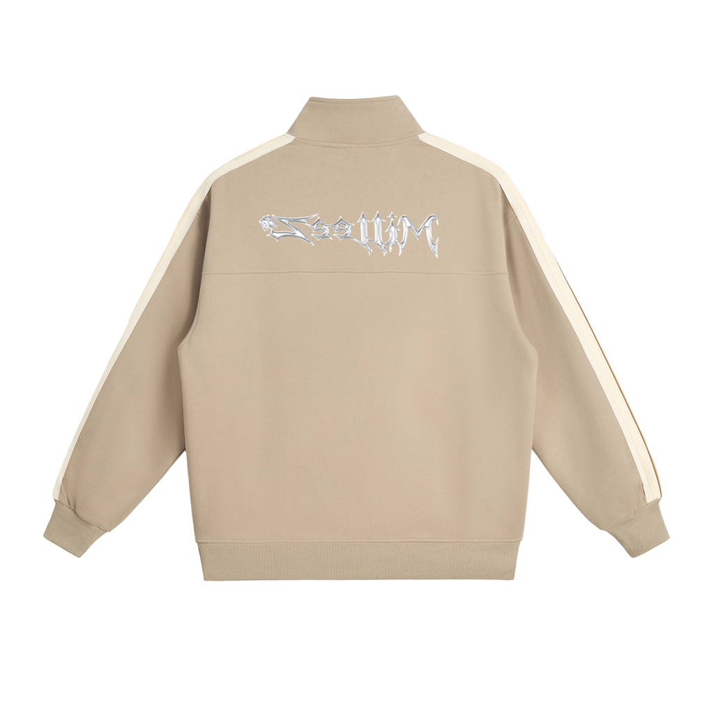 Contrast Side-Stripe Stand Collar  Jacket
