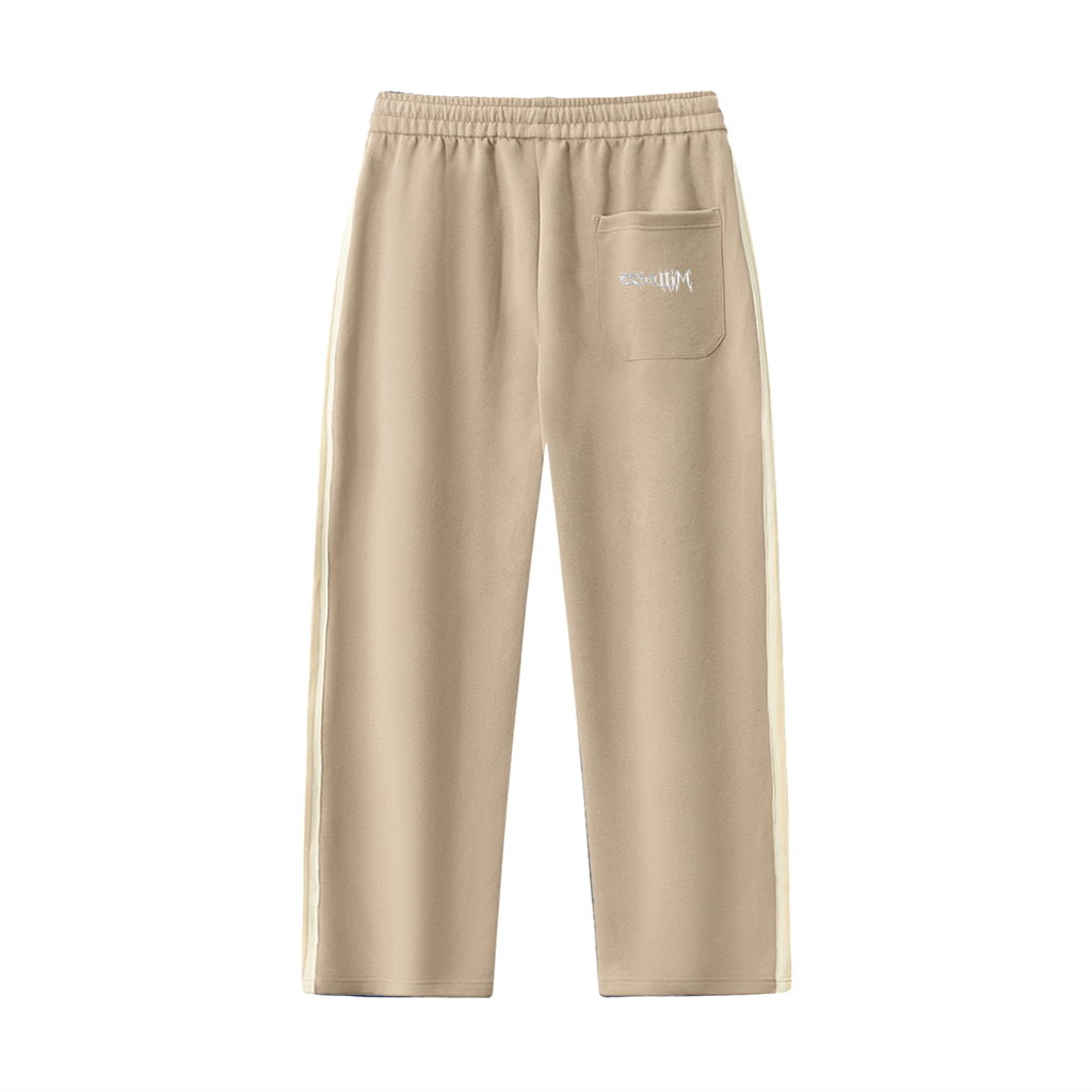 Contrast Side-Stripe Straight-Leg  Pants