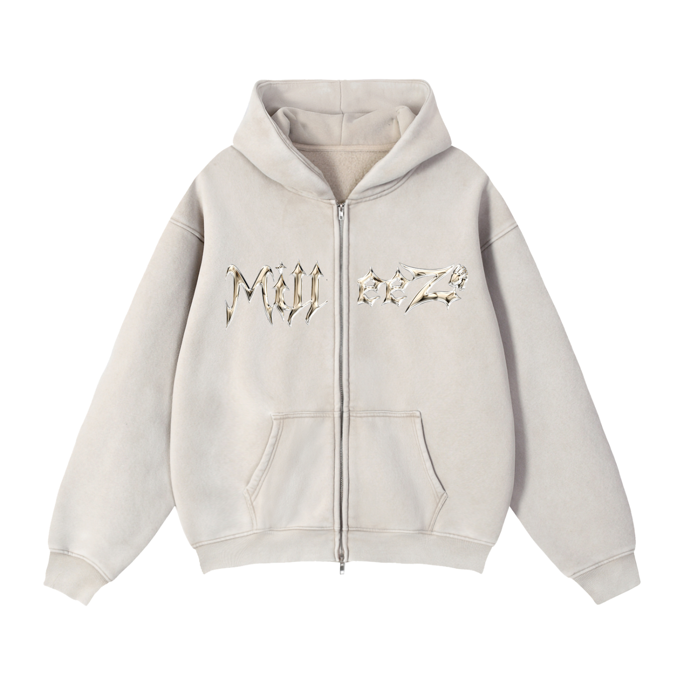 Zip-Through Boxy Fleece Hoodie