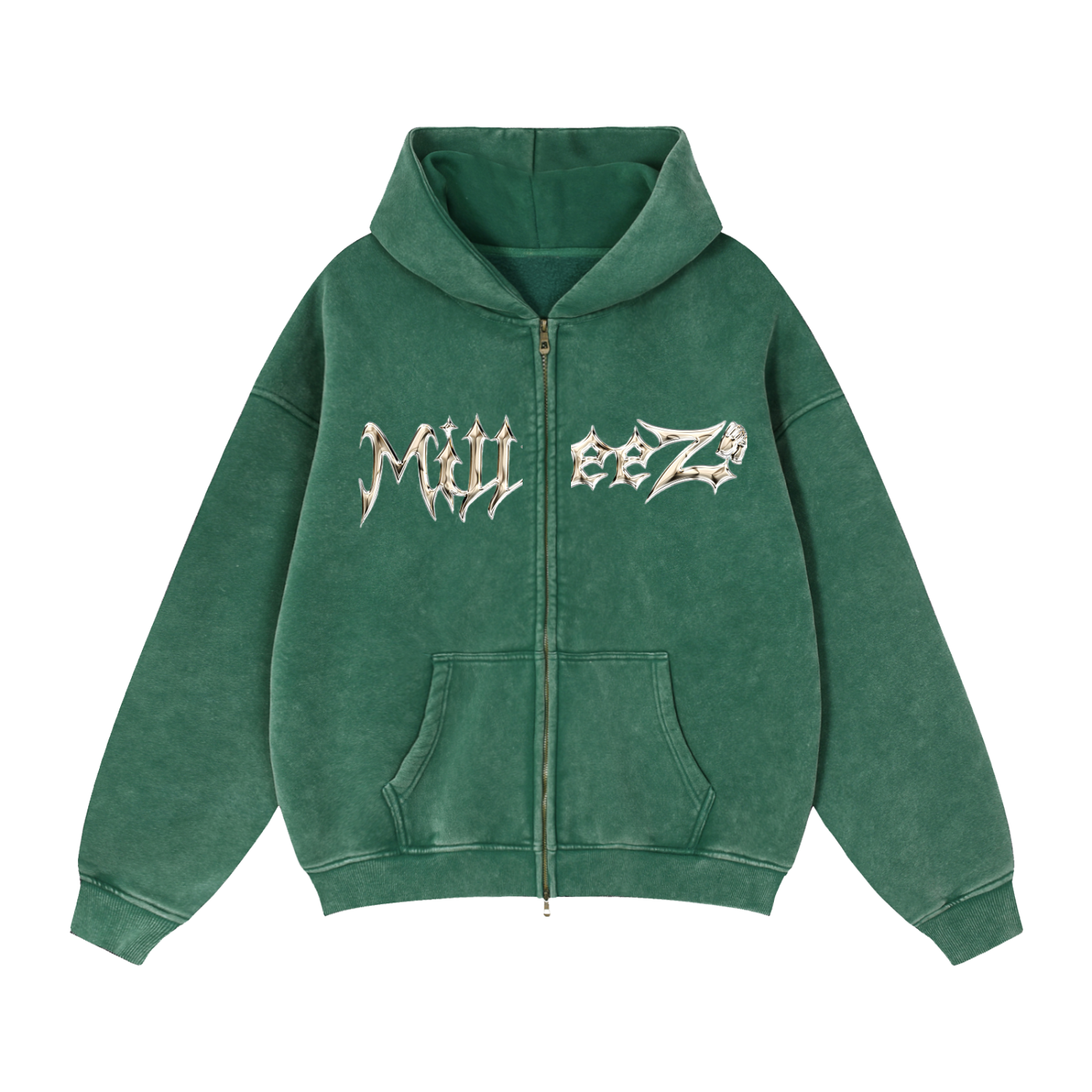 Zip-Through Boxy Fleece Hoodie